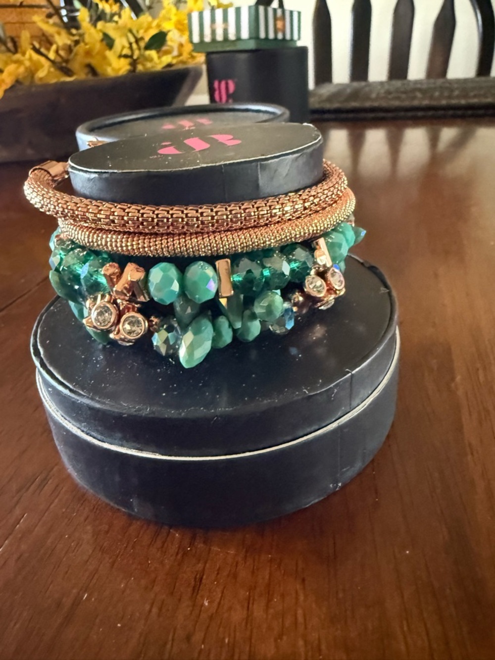 Bomb Party Holiday Stacks bracelets Charlie’s Christmas Tree rose gold NWT - Picture 4 of 4